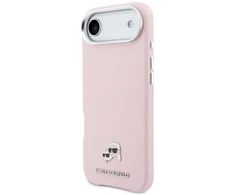 Dėklas Karl Lagerfeld Karl &amp; Choupette Head Pins Saffiano MagSafe iPhone Air Case - Rožinė
