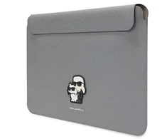 Nešiojamo kompiuterio krepšys 16" Karl Lagerfeld Saffiano Karl&amp;Choupette (KLCS16SAKCPMG) sidabrinės spalvos