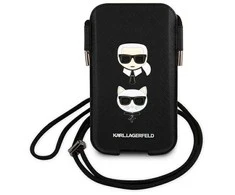 Karl Lagerfeld Torebka KLHCP12LOPHKCK6,7″ juodos spalvos kietas dėklas Saffiano Ikonik Karl&Choupette Head
