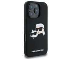 Karl Lagerfeld KLHMP16XSKCHPPLK Apple iPhone 16 Pro Max 6.9″ juodos spalvos kietas dėklas Silicone Double Heads Pr