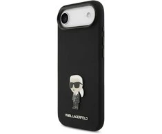 Karl Lagerfeld Liquid Silicone Metal Ikonik dėklas skirtas Apple iPhone Air juodos spalvos