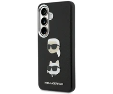 Dėklas Karl Lagerfeld Saffiano Double Heads Metal Samsung Galaxy S26 juodos spalvos