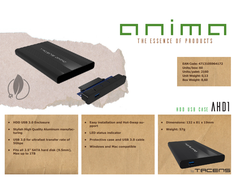 Kietasis diskas Tacens Anima AHD1 USB 3.0 2.5" HDD Case