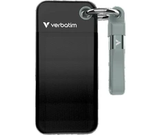 Kietasis diskas Dysk Zewnętrzny Verbatim Pocket SSD 512GB - Pakabutis do kluczy su kablem USB-C 3.2 gen.2 juoda-pilka 32282