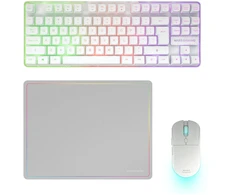 Klaviatūra Mars Gaming MCPWTKLWUS Klaviatūros ir pelės rinkinys RF belaidė + USB QWERTY US International / baltas