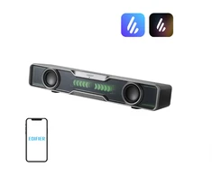Kompiuterio kolonėlės Edifier | PC Speaker with Quality Sound and Splendid Light Effects | QS30 | 2.5 W | Bluetooth | Belaidė jungtis | 85 dB | Juodas