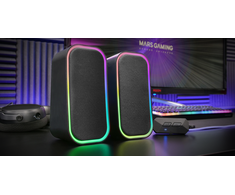Kompiuterio kolonėlės „Mars Gaming MSOM“ USB DSP stereo garsiakalbiai kompiuteriui, 20 W / RGB / „Bluetooth 5.3“