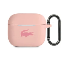 Lacoste Liquid Silicone Glossy Printing Logo dėklas skirtas Apple AirPods 3 rožinės spalvos