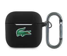 Lacoste Liquid Silicone Croc Logo dėklas skirtas Apple AirPods 4 juodos spalvos