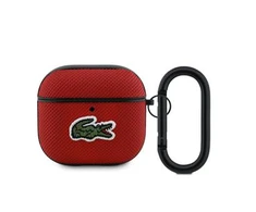 Lacoste Petit Pique Croc Logo Patch dėklas skirtas AirPods 4 raudonos spalvos