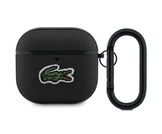 Lacoste Petit Pique Croc Logo Patch dėklas skirtas AirPods 4 juodos spalvos