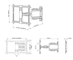 MULTIBRACKETS MB-2758 Sieninis pasukamas laikiklis televizoriams 70" / 40kg