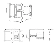 MULTIBRACKETS MB-2765 Sieninis pasukamas laikiklis televizoriams 70" / 40kg