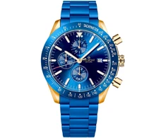 „Giewont Chronograph“ safyro mėlynos spalvos vario spalvos vyriškas laikrodis GW8720-B5