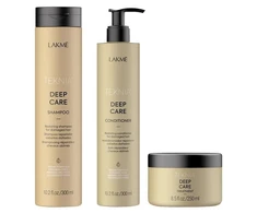 „Lakme Tkn“ mažmeninė pakuotė „Deep Care“: šampūnas, 300 ml + kondicionierius, 300 ml + priemonė, 250 ml
