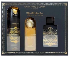 Lattafa Bade'e Al Oud For Glory EDP rinkinys unisex (EDP 100 ml + Dezodorantas 200 ml + Hair Mist 50 ml)