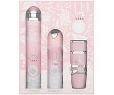 Lattafa Yara EDP rinkinys moterims (EDP 100 ml + Dezodorantas 200 ml + Air Freshener 300 ml)