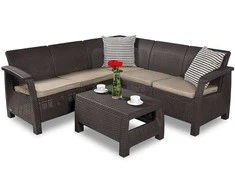 Lauko baldų komplektas Keter Sodo baldų komplektas Corfu Relax Set rudas 8711245158334
