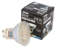Lemputė LED GU10 230V 5W 340lm 50° neutraliai balta, stiklinė, LED line