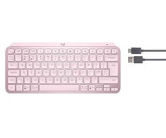 Minimalistinė Belaidė Klaviatūra su apašvietimu Logitech MX Keys Mini, Rožinės spalvos, US tarptautinis (Qwerty) išdėstymas