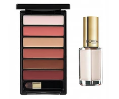 L'Oreal Paris rinkinys: Colour Riche La Palette Matte Lip Palette Nude, 6 g + Color Riche Le Vernis Nagų lakas 961 Silky Fawn, 5 ml