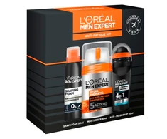 Kelioninis rinkinys „L'Oreal Paris“: „Men Expert“, be alkoholio, drėkinamasis – regeneruojamasis, dienai – nakčiai, kreminis, veidui, 50 ml + „Men Expert“