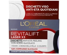 L'Oreal Paris, Revitalift lazerinis X3, glikolio rūgštis, senėjimą stabdantys, nulupami diskeliai, 30 vnt.