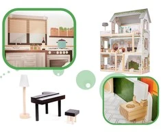 Lulilo Wooden Doll House Floro Boho70cm