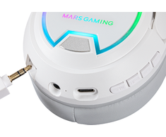 Mars Gaming belaidės žaidimų ausinės 2.4GPRO su mikrofonu, 50 mm, baltos MHW100W