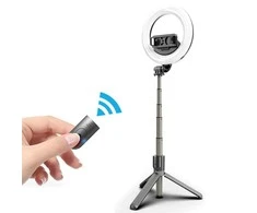 „Mocco 4in1“ universali asmenukių lazda su 3 tonų LED lempute / trikojo stovu / „Bluetooth“ nuotolinio valdymo pulteliu