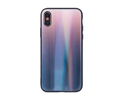 „Mocco Aurora“ stiklinis silikoninis dėklas, skirtas Apple iPhone XS Max, rudas - Juodas