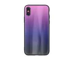 Dėklas Mocco Aurora Glass Silicone Back Case for Apple iPhone 6 Plus / 6S Plus Rožinė - Juodas