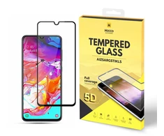 „Mocco Full Glue 5D Signature Edition“ grūdinto stiklo apsauginis stiklas su rėmeliu, visiškai padengiantis visą ekraną, „Samsung Galaxy A72“ / „A80“ Juodas