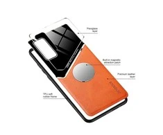 Mocco Lens Leather dėklas skirtas Samsung Galaxy A42 5G, oranžinis