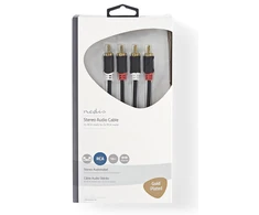 Kabelis Nedis Audio Cable 2x RCA -> 2 x RCA 2m Juodas