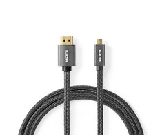 Nedis CVTB34700GY20 High Speed HDMI™ Cable with Ethernet| HDMI™ Micro maler | 4K@60H | 2.00 m