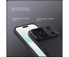 Nillkin CamShield PRO dėklas skirtas Apple iPhone 17 Pro juodos spalvos