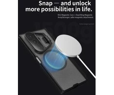 Nillkin CamShield Prop Magnetic Pen Slot dėklas skirtas Samsung Galaxy Z Fold 7 skaidrus juodos spalvos