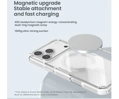Nillkin Nature TPU Pro Magnetic dėklas suderinamas su MagSafe skirtas Apple iPhone 17 Pro Max – Translucent juodos spalvos