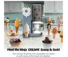 Ninja Creami Scoop & Swirl 13-in-1 ledų ir šerbeto gaminimo aparatas 0,48 l, mėlynas, EU NC702EU