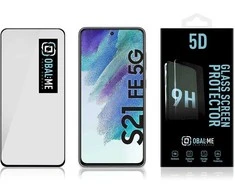 OBAL:ME 5D apsauginis stiklas telefonui Samsung Galaxy S21 FE 5G Juodas