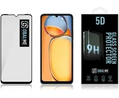 OBAL:ME 5D apsauginis stiklas telefonui Xiaomi Redmi 13C 4G/5G/Poco C65 Juodas