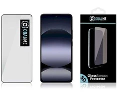 OBAL:ME 5D apsauginis stiklas Xiaomi Redmi Note 14 4G/5G su juodos spalvos krašteliu
