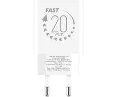 OBAL:ME laidinis įkroviklis USB-A + USB-C 20W + 2x kabelis 1m baltos spalvos