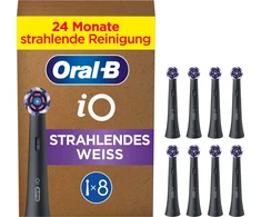 KOŃCÓWKI ORAL-B IO RADIANT Baltas WB-8 Juodas (8-PAK)
