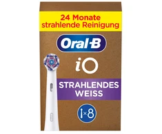 Braun Oral-B iO Radiant Baltas 8-pack, baltas brush galvutės, for a brightening clean