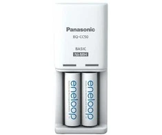 Panasonic Eneloop Compact Batteries charger + 2x AA 2000 mAh