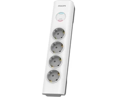 „Philips“ viršįtampio apsauga SPN7040WA/58, 4 lizdai, 2 m maitinimo laidas, 600 džaulių apsauga nuo viršįtampių