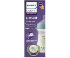 Philips Avent SCD838/17 Buteliukas 260ML NIGHT + SMOCZEK RESPONSYWNY NIGHT NATURAL