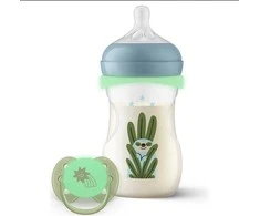 Philips Avent SCD838/17 Buteliukas 260ML NIGHT + SMOCZEK RESPONSYWNY NIGHT NATURAL